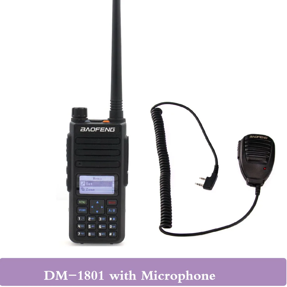 DM-1801-MIC Baofeng DM-1801 цифровая рация DMR Tier II Dual Time slot Tier2 Tier1 DMR цифровая/аналоговая DM-860 Ham портативное радио - Цвет: DM-1801-MIC