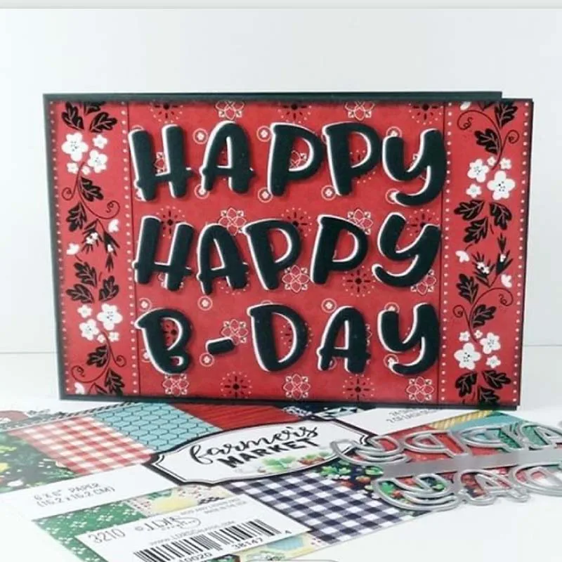 Металлические Вырубные штампы счастливого b day граница буквы вырезанные