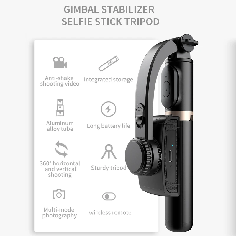 

Roreta Handheld Gimbal Stabilizer Bluetooth Selfie Monopod Holder For Smartphone Phone Video Record Live