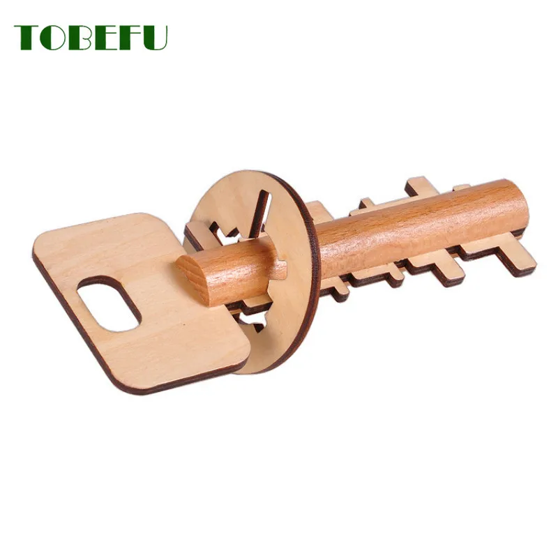 TOBEFU Creative Wooden Unlock Puzzle Key Toys Kong Ming Lock For Kids Stress Release Children Intellectual Educational Gifts | Игрушки и