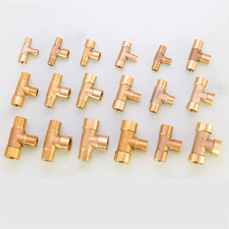 

1/8" 1/4" 3/8"BSP 3 Way Male/Female Thread Brass Pipe Fitting Pneumatic Plumbing Tee Type Equal Water Oil Adapter