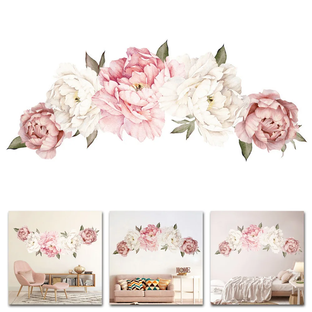 1 комплект стикеров на стену розовый цветок пиона Настенная Наклейка s DIY детский