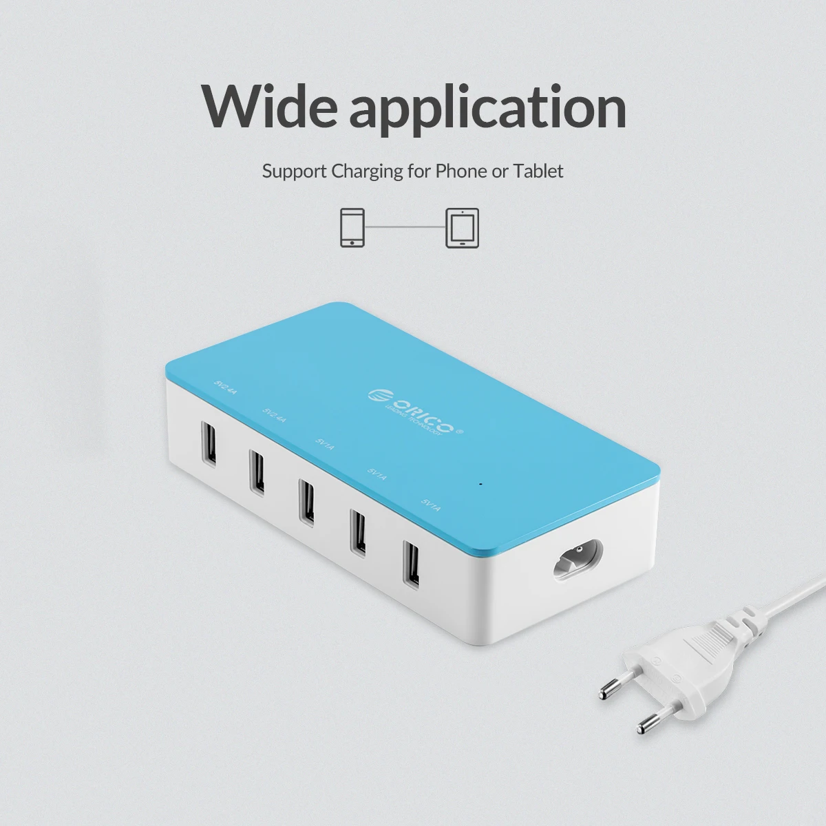 Зарядное устройство ORICO с 5 USB-портами и поддержкой быстрой зарядки | Мобильные