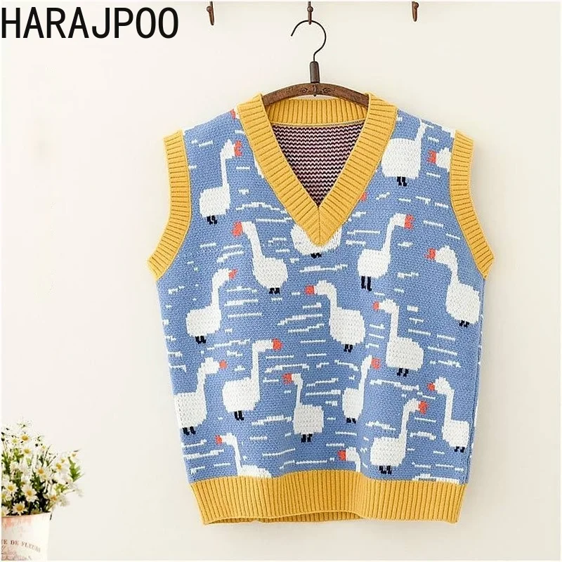 Женский вязаный шерстяной жилет Harajpoo в японском стиле колледжа студенческий