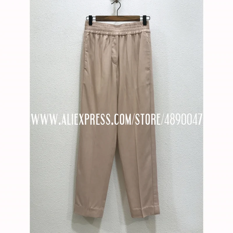 

2021 summer new elastic elastic high waist slimming casual pants skin-friendly delicate linen blend fashion pants