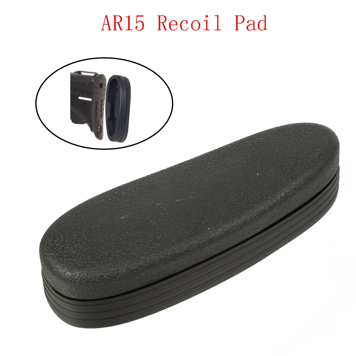 

Tactical Snap-On Recoil Buttstock Pad Butt Shockproof Rubber for Hunting Most 6-Position Adjustable Stocks AR15 Rifle