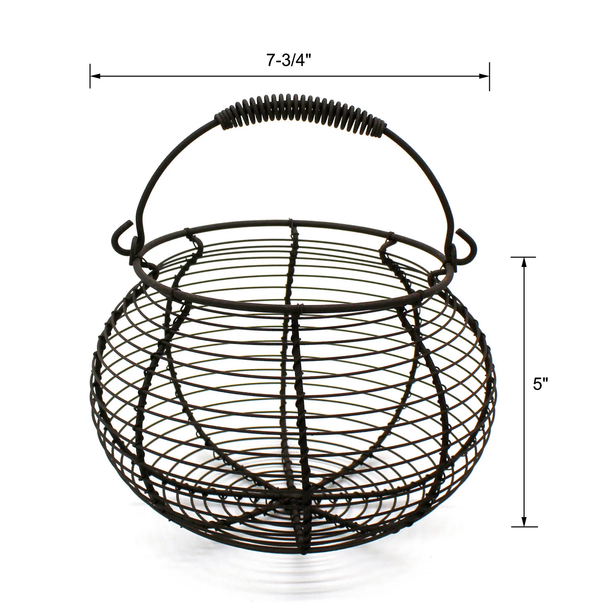 Деревенская проволочная корзина для яиц с ручкой купания винтажная сбора яиц.