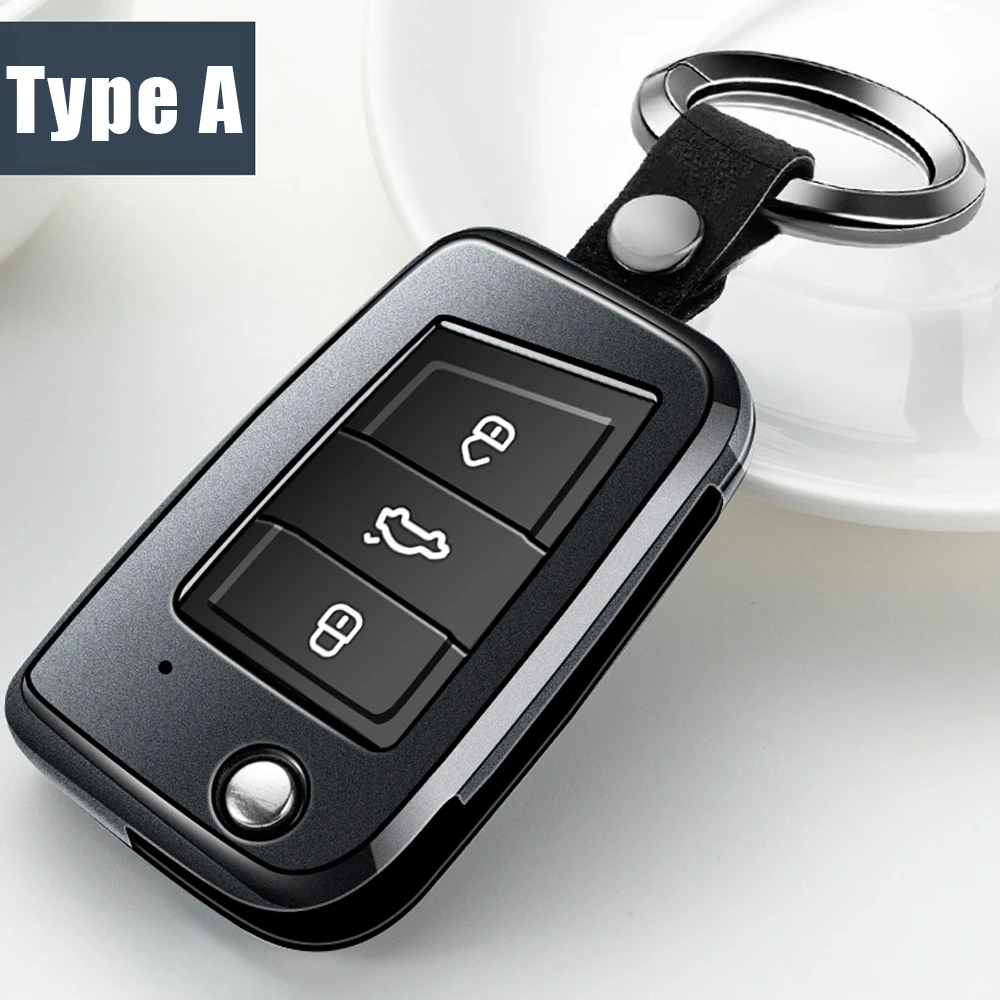 

ABS Key Case Key Cover For Volkswagen VW Golf 7 Skoda Octavia Karoq For SEAT Ateca Leon Ibiza 2015-2019 Key Portect