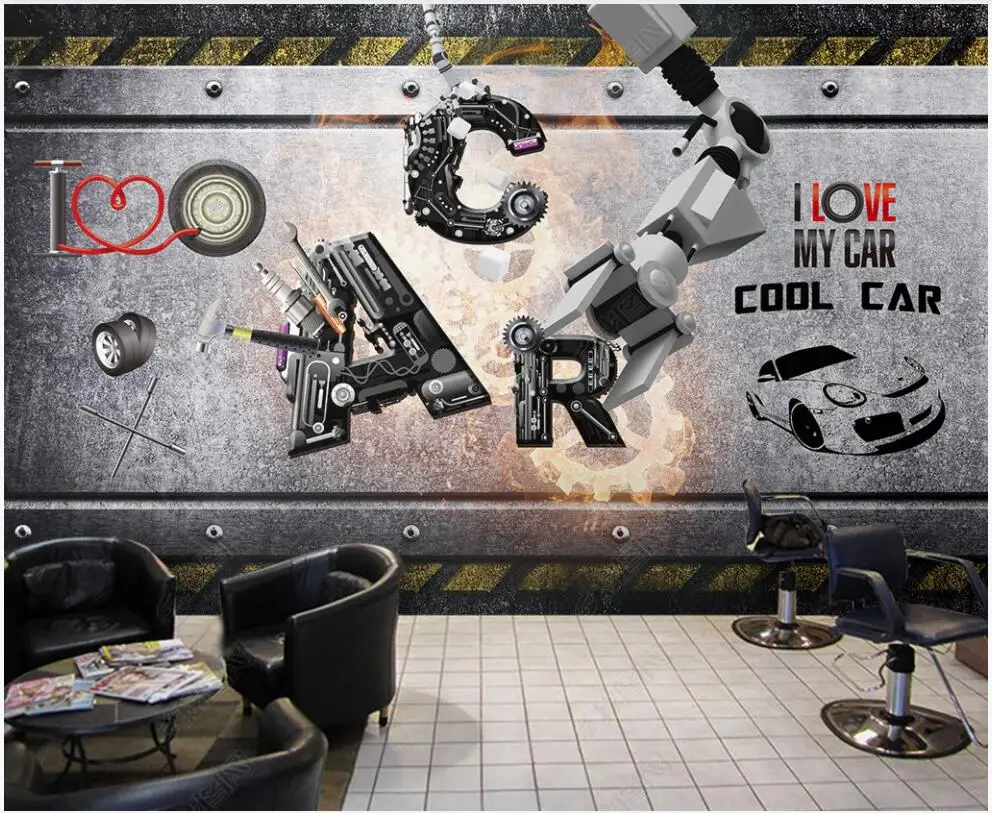 

custom Photo wallpaper on the wall Car repair shop machine tooling living room home decor 3d wallpaper for the bedroom wall