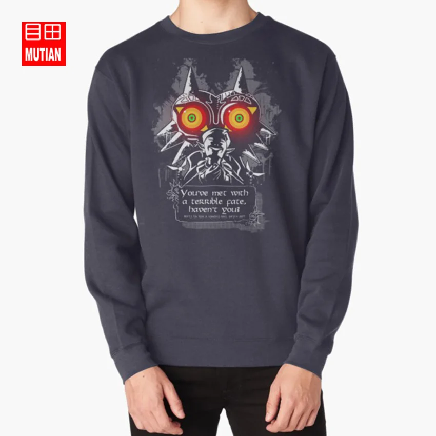 navy-sweatshirt Majoras Mask-футболка со страшной фатой; толстовки с капюшоном; zelda majora mask majoras mask legend of zelda - Цвет: navy-sweatshirt