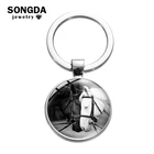 SONGDA простой в готическом стиле; Цвет белый, черный лошадь брелок для влюбленных с художественной фотографией кабошоны разрисованные изделия из стекла подвеска брелок Ювелирное Украшение с изображением животных, подарок на день Святого Валентина