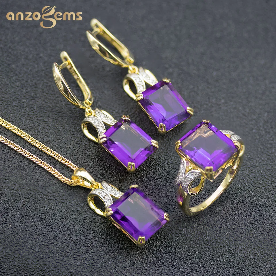 Женский комплект ювелирных изделий из серебра 100% пробы с натуральным