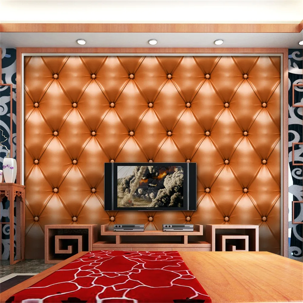 3D винтажные текстурированные кожаные обои ПВХ реалистичный вид