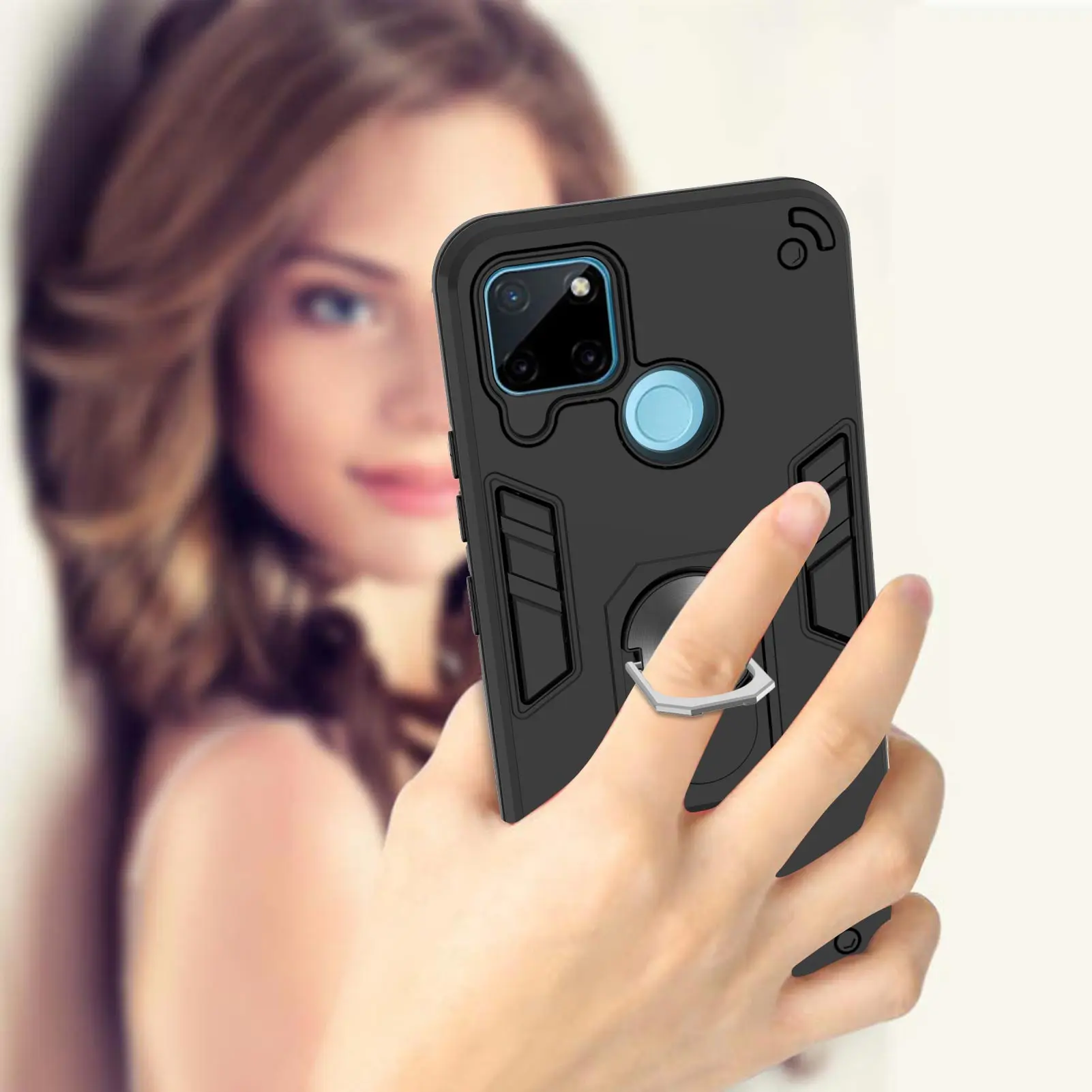 shockproof armor phone case for oppo realme c21y c21 c25 8 pro narzo 30a case magnetic ring holder back cover capa funda free global shipping