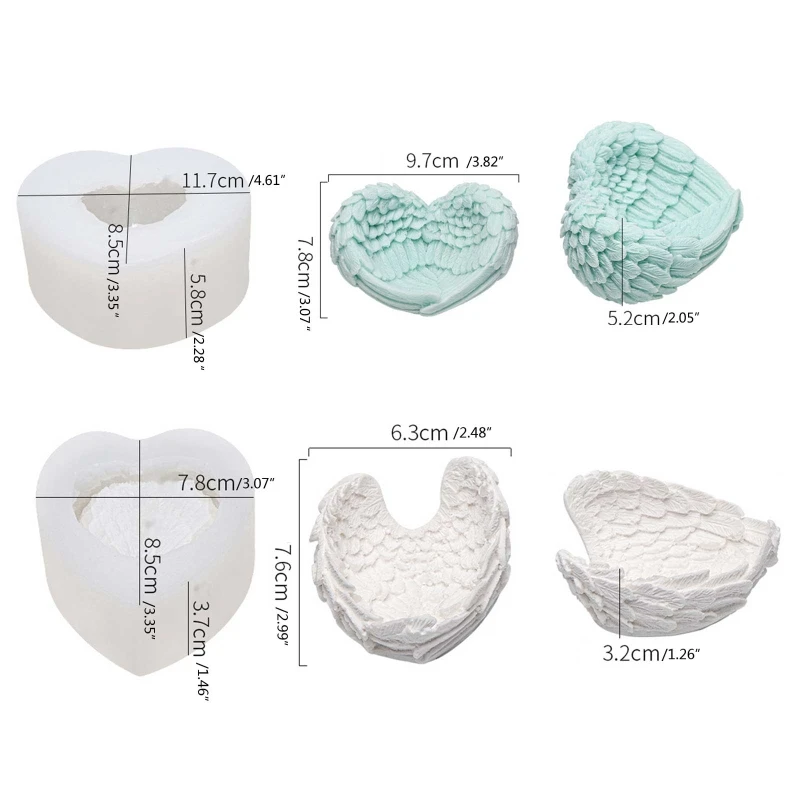 

Angel Wings Holder Silicone Molds for Epoxy Crafts DIY Jewelry Display Tray Mold for Xmas Party Decor Tool Candle Holder