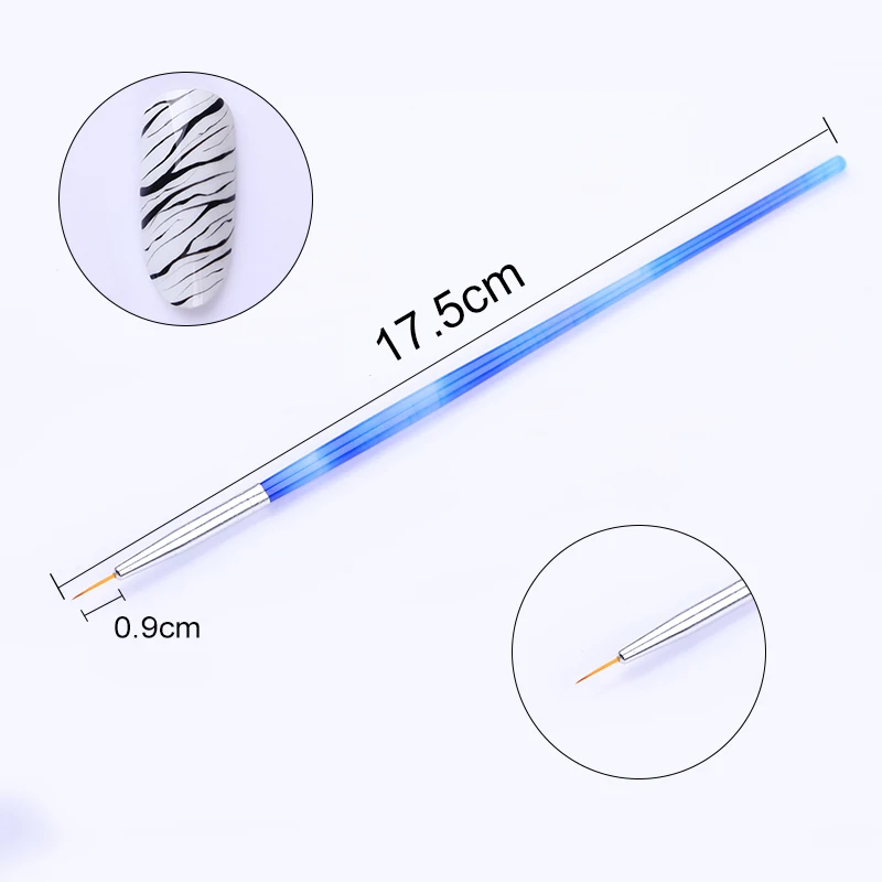 4 шт./компл. смешанный размер акриловая кисть для ногтей лайнер рисования линий