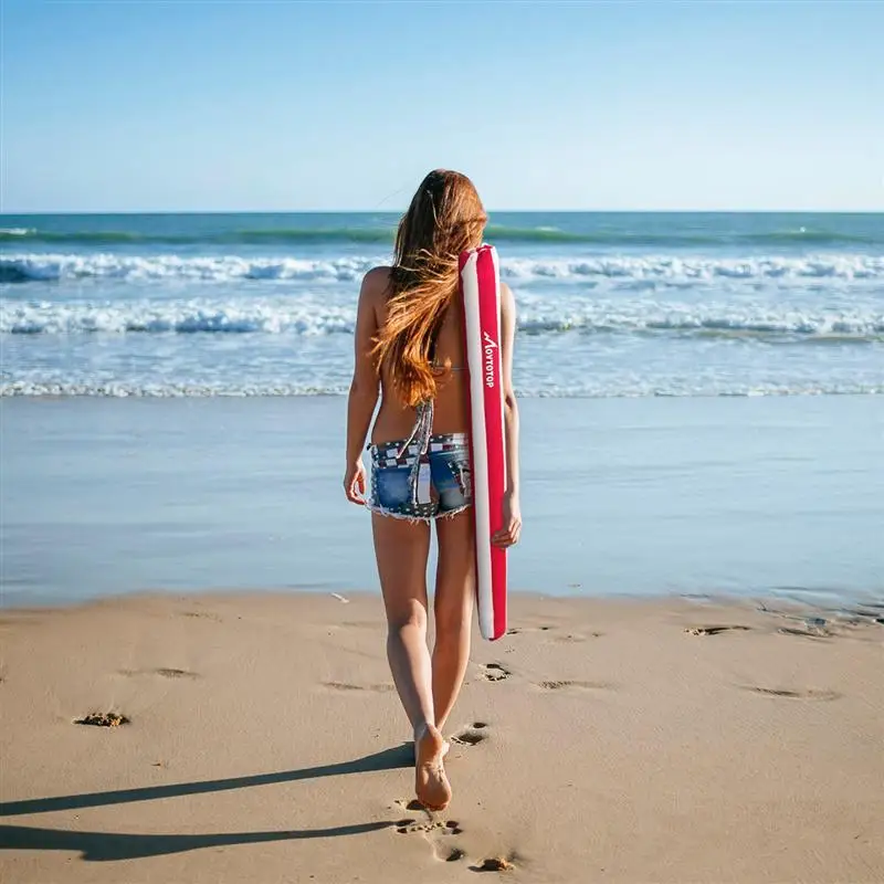 

1PC 6.5 Feet Striped Beach Umbrella UV Protection with Aluminum Pole Adjustable Sand Umbrella with Sand Anchor and Carry Bag