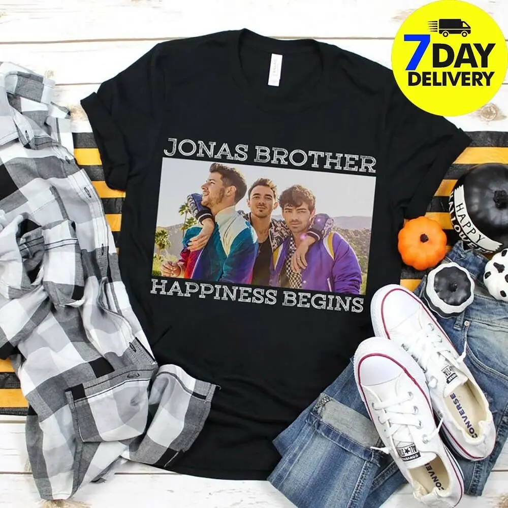 Винтажный подарок Jonas Brother Happiness Begins Lover Begin Tour Fan футболка| |
