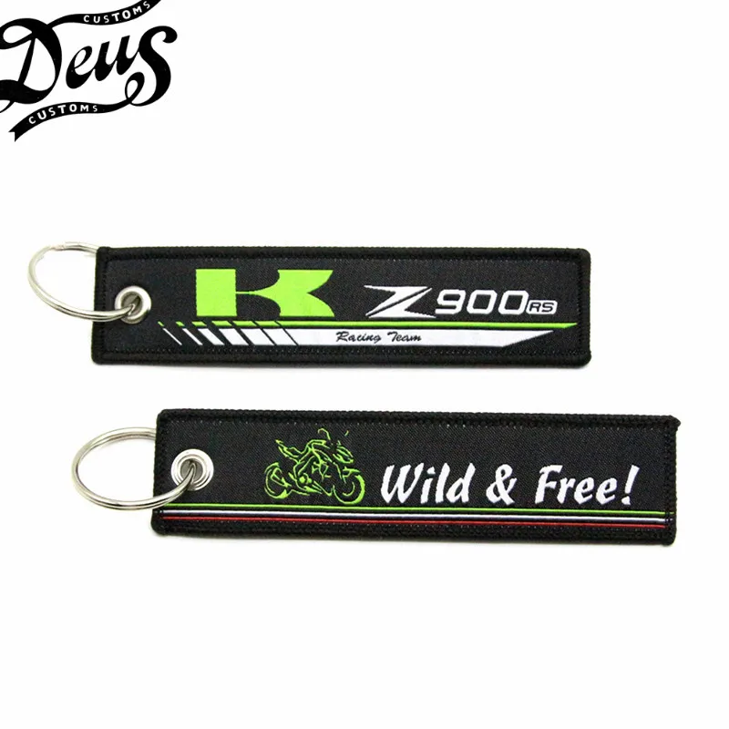 

Motorcycle Embroidery Key Holder Chain Collection Keychain For Kawasaki Z900RS Badge Keyring