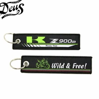motorcycle embroidery key holder chain collection keychain for kawasaki z900rs badge keyring