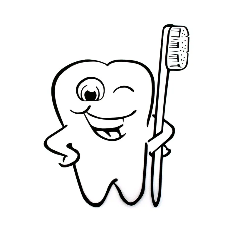 

LLY-1762 Cartoon Funny Tooth Styling Decal PVC Fashion Auto Motorcycle Sunscreen Waterproof Creativity Self-adhesive Decals
