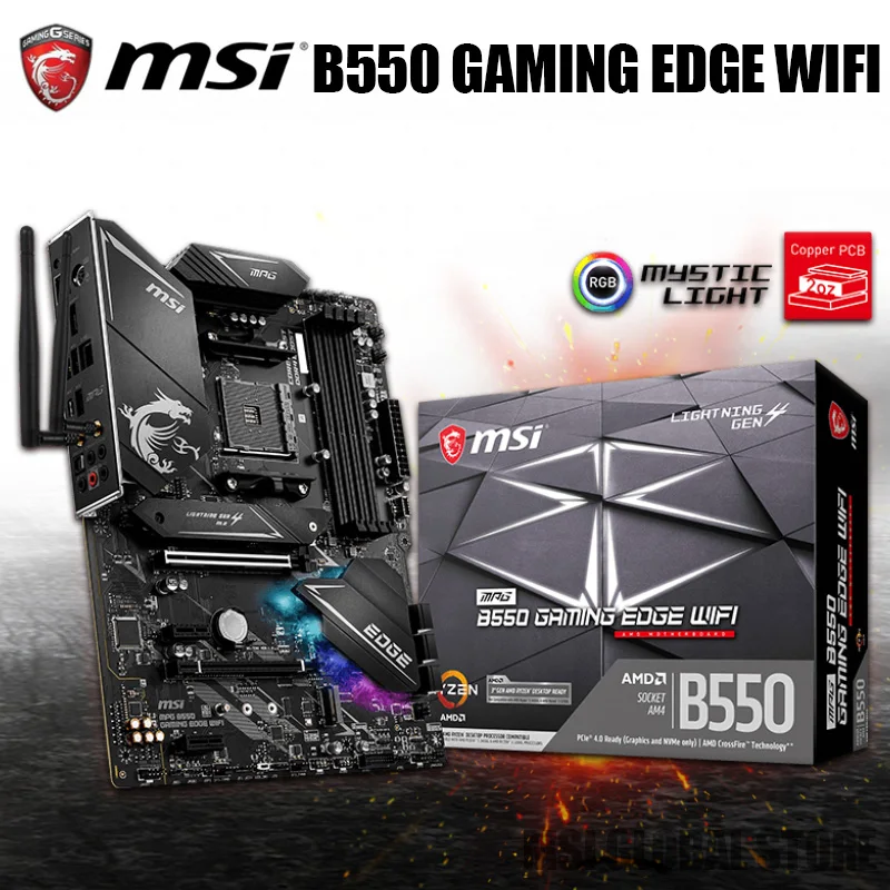 Verkaufen Buchse AM4 MSI MPG B550 GAMING RAND WIFI Motherboard DDR4 128GB Dual M.2 LAN 802,11 Ax Wi-Fi 6 + Bluetooth 5,1 USB 3,2 Gen2 RGB