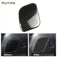 mutips carbon fiber car driver positions seat storage box panel sticker for ford mustang 2015 2016 2017 car styling accessories