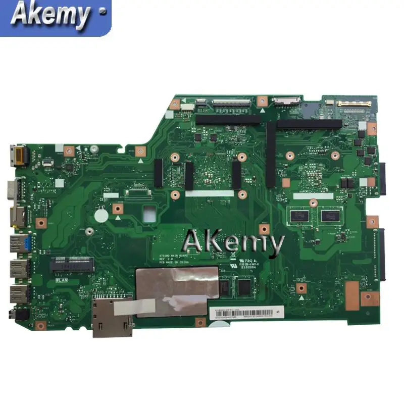 Материнская плата Akemy X751MD rev2.0-N3520 N3530 N3540 4 Гб ОЗУ = 8 для ноутбука ASUS K751MA X751MA R752M