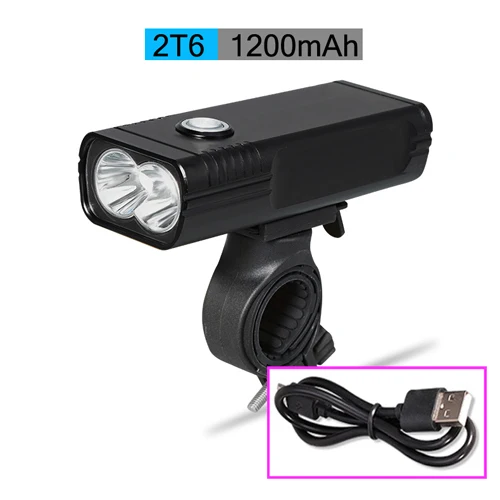 2T6 1200 no rear NEWBOLER 5200mAh Велосипедный свет дальнего света L2/T6 USB Перезаряжаемый комплект велосипедных фар Водонепроницаемая светодиодная фара power Bank Аксессуары - Цвет: 2T6 1200 no rear
