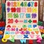 Цифровая деревянная игрушка ABC, пазл с буквами алфавита и цифрами для раннего обучения, детские развивающие игрушки для дошкольников
