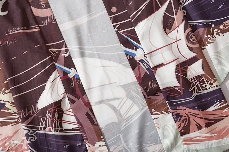 Кимоно Yukata кардиган мужское японское кимоно с принтом азиатское косплей костюм