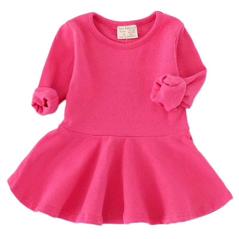 Повседневное платье с длинными рукавами для маленьких девочек праздничное