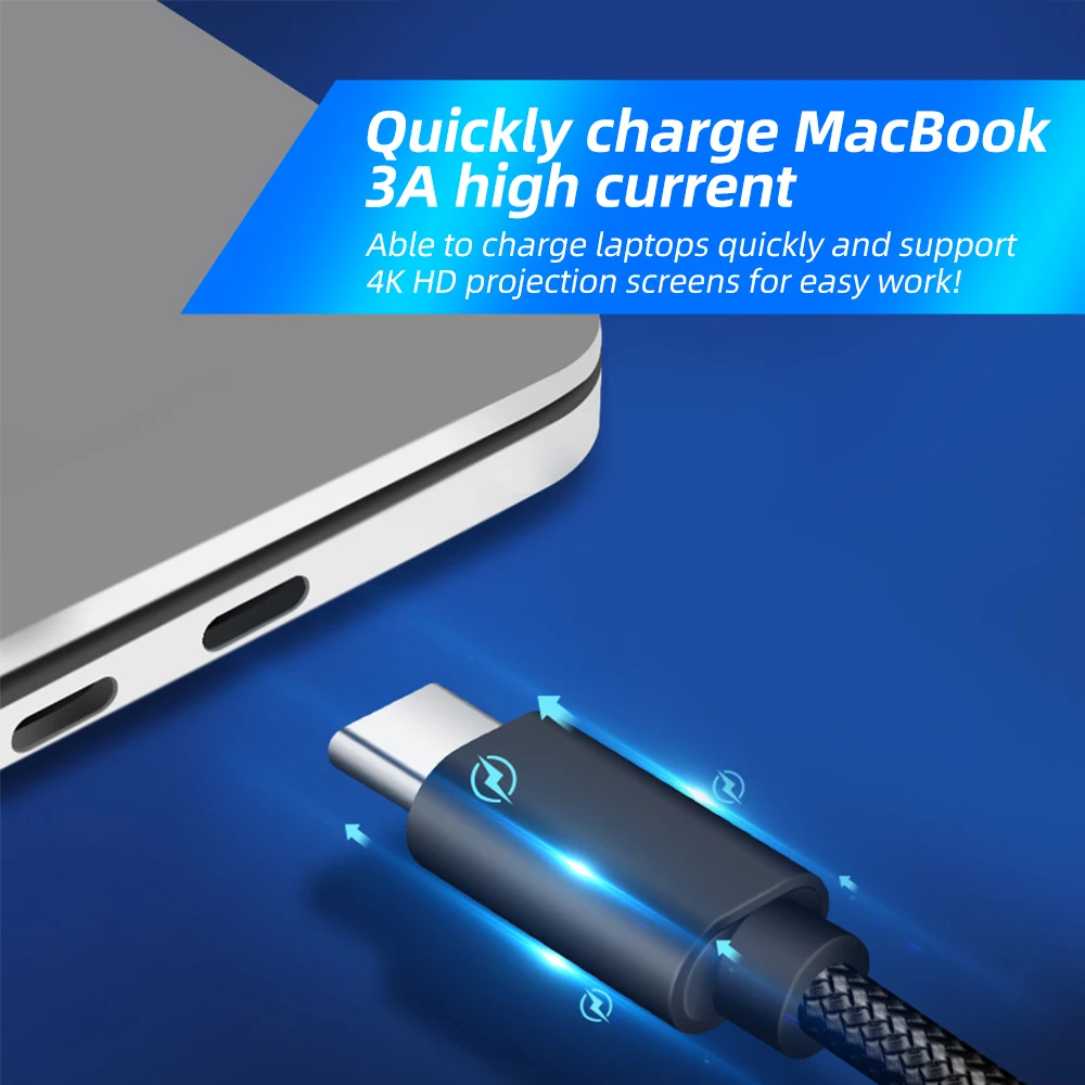 FONKEN Usb Тип C кабель Зарядное устройство кабеля с разъемами типа c и Usbc зарядки для