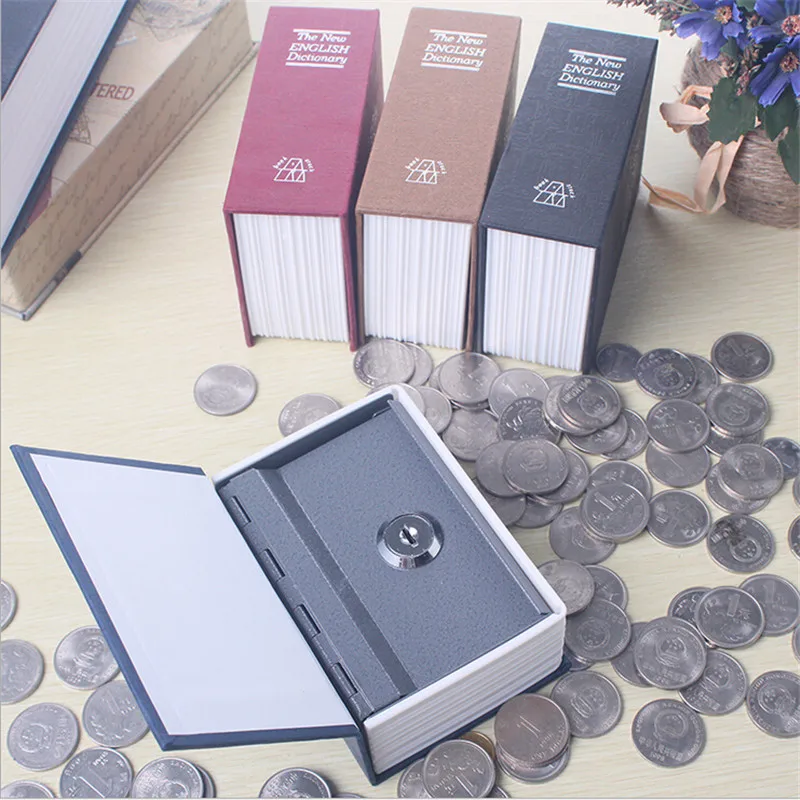 Dictionary Mini Safe Box Book Money Hidden Secret Security Safe Lock Cash Money Coin Storage Jewellery key Locker For Kid Gifts