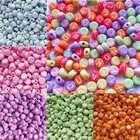 Цветные акриловые круглые бусины с отверстием алфавита, смешанные белые бусины-буквы для изготовления ювелирных изделий сделай сам, браслетов, аксессуаров, подвески из материала