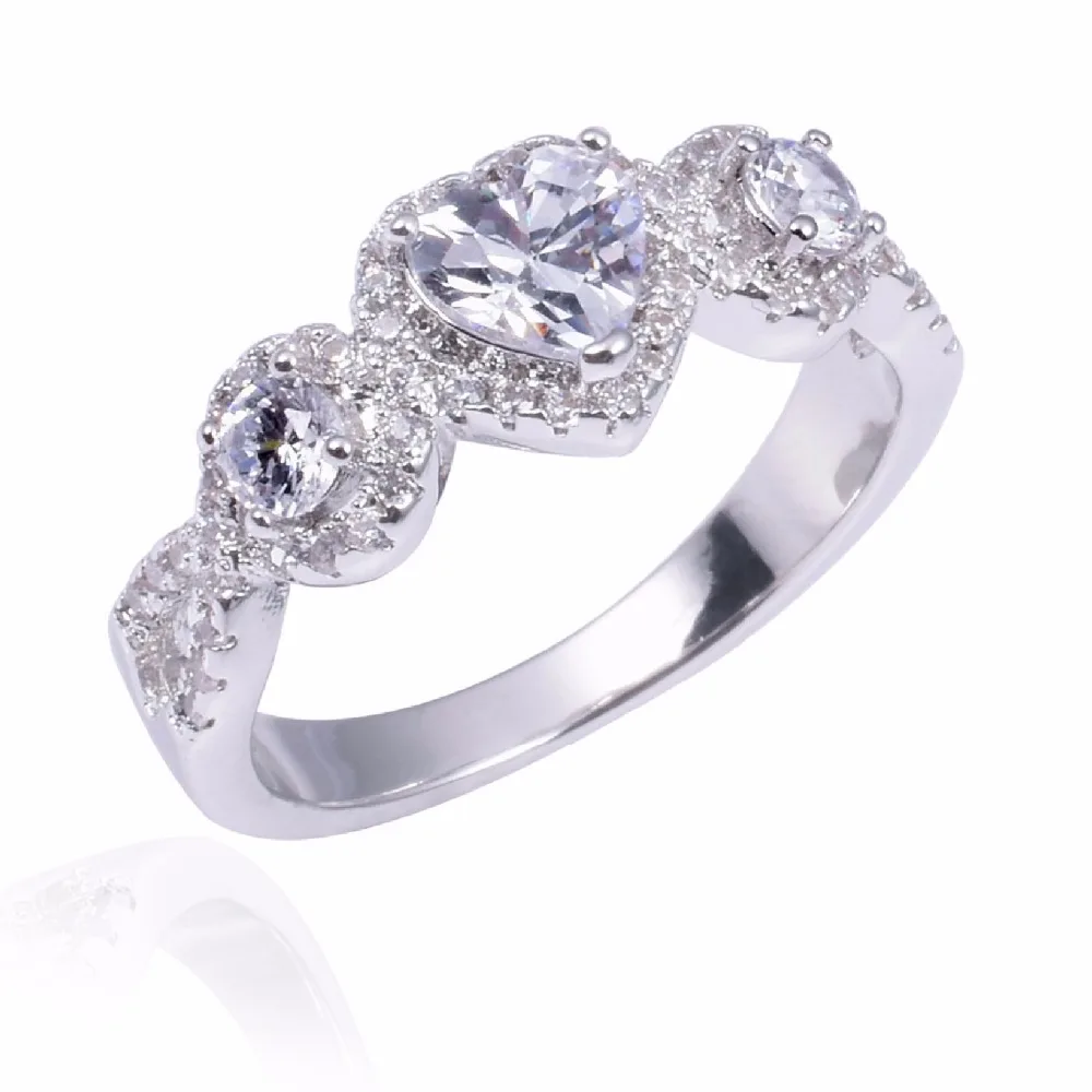 Акция! Женское кольцо из серебра 100% пробы с бриллиантами|jewelry rings|jewelry wedding ringsdiamond