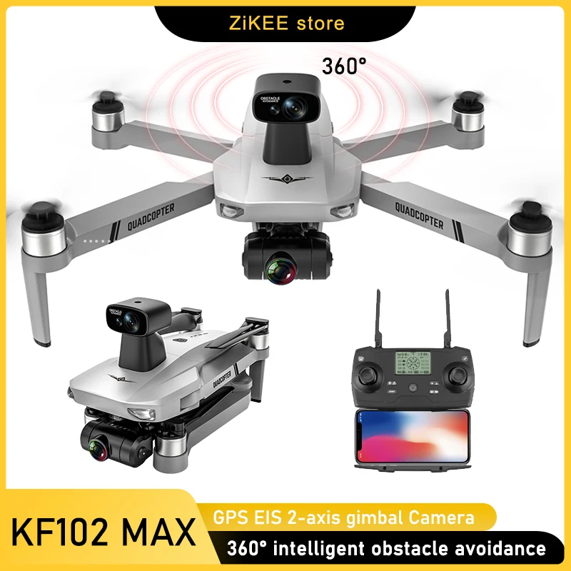 

ZiKEE KF102 MAX Drone 4K Professional 2-Axis Gimbal Camera Anti-Shake Quadcopter 360 Obstacle Avoidance Brushless 5G GPS RC Dron