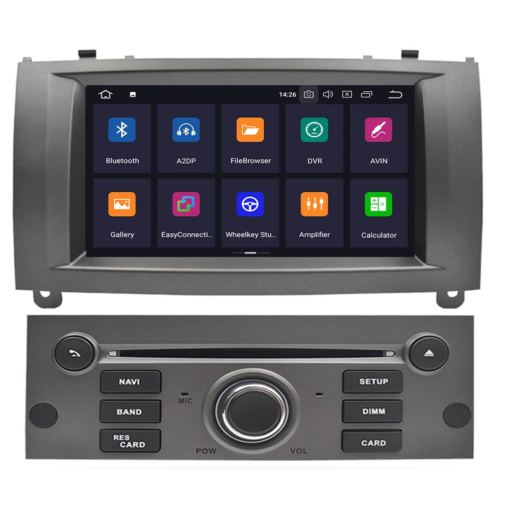 Автомобильный DVD-плеер 7 дюймов Android 10 4 + 32 ГБ GPS-навигация для Peugeot 407 2004-2010 радио