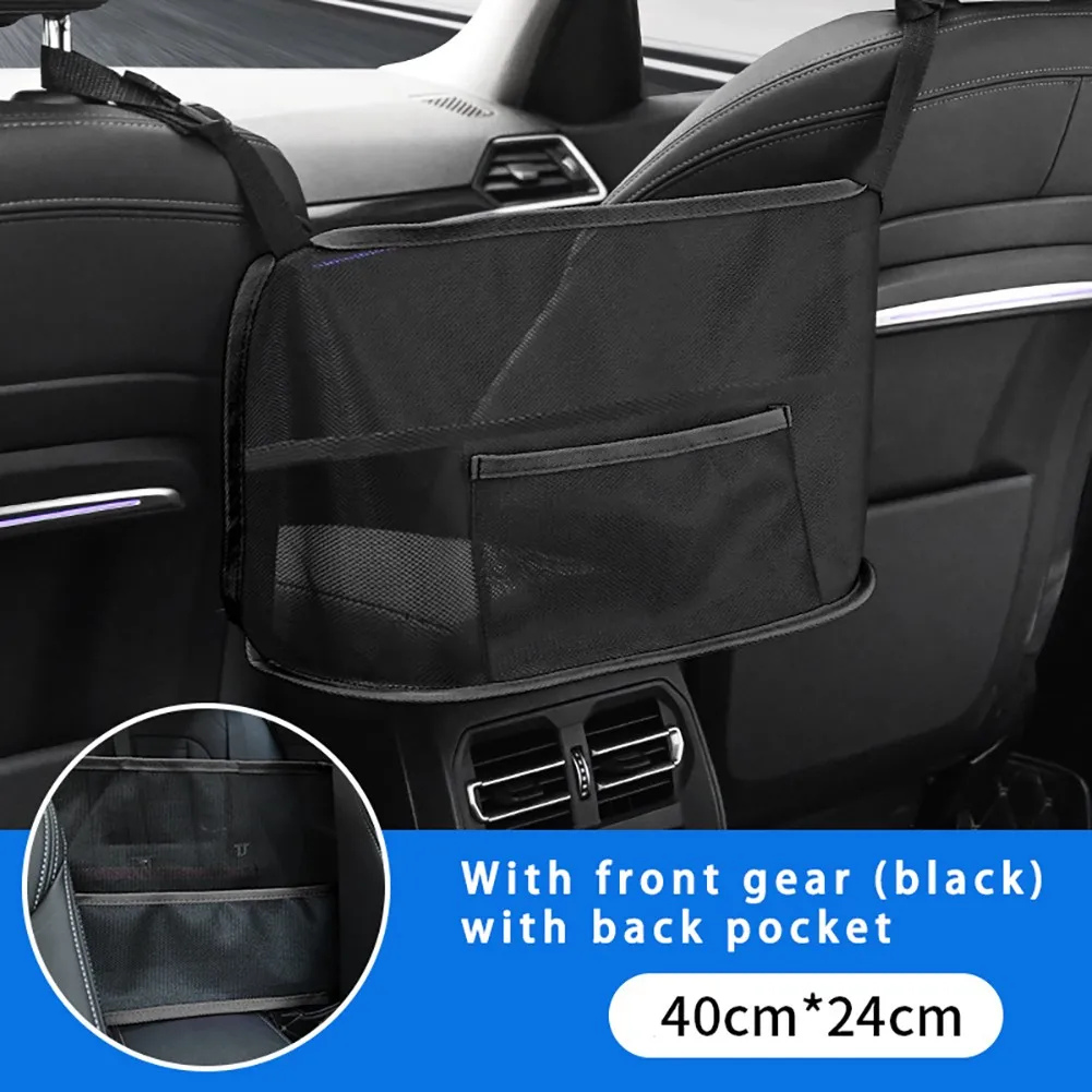 

40*24CM Car Net Pocket Advinced Bag Black Organizer Polyester Seat Side
