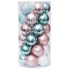 Горячие Рождественские шары, 30 шт., рождественские украшения для дома, набор из розового золота, подвеска для рождественской елки