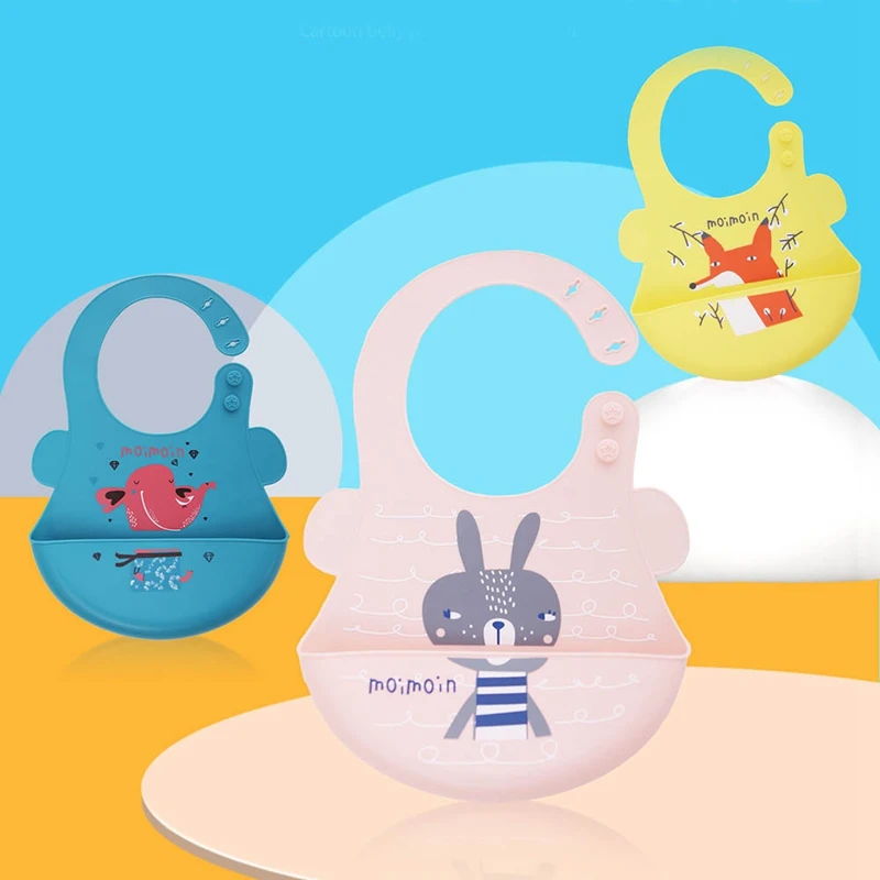 Детские мягкие силиконовые нагрудники с мультяшным животным рисунком Детский