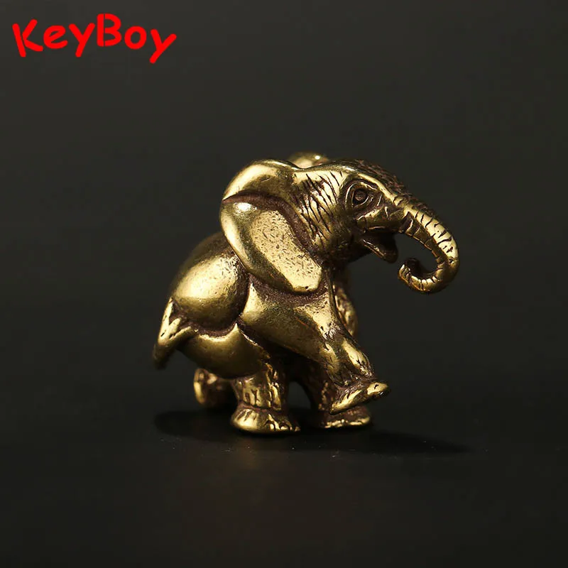 Ретро Медный твердый милый брелок для ключей со слоном кольца кулон ювелирные