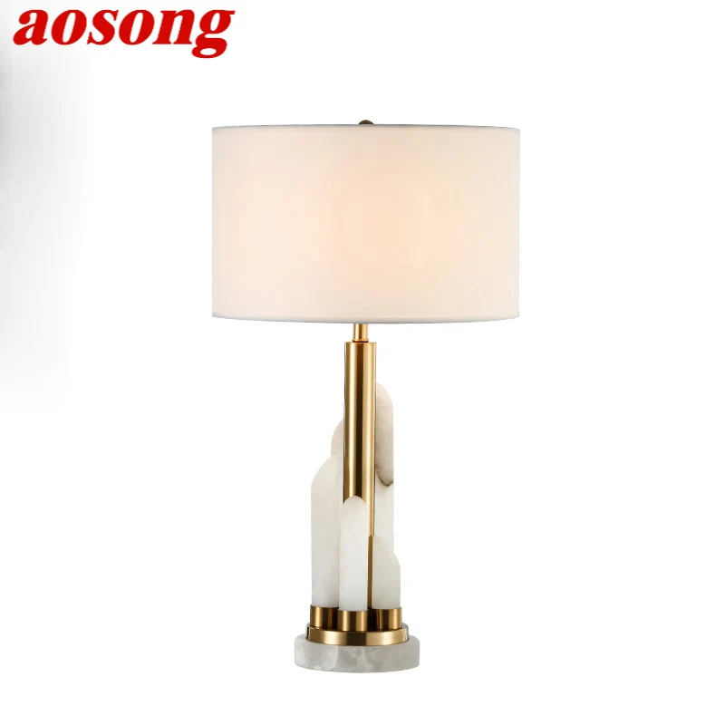 

AOSONG Contemporary Bedside Table Light Luxury Marble Design Desk Lamp Home LED Decorative For Foyer Living Room Office Bedroom