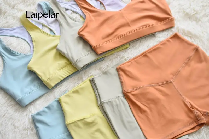 

2021 Summer Sports Wear Causal Set Running Gym Fast Dry Solid Color Fitness Suit for Women