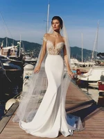 mermaid wedding dress 2021 v neck off shoulder lace appliques backless bridal gowns for women custom made vestidos de noiva