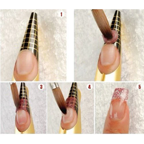 

100 x Golden Nail Art Tips Extension Forms Guide French DIY Tool Acrylic UV Gel