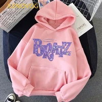 bratz letter print pink hoodies women clothes 2022 funny hip hop kawaii winter sweatshirt kpop sudadera mujer streetwear coat