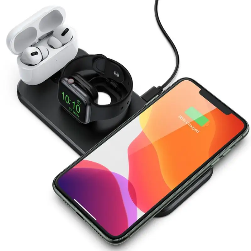 Беспроводное зарядное устройство 3 в 1 Qi для Apple Watch 5 4 2 док-станция быстрой зарядки