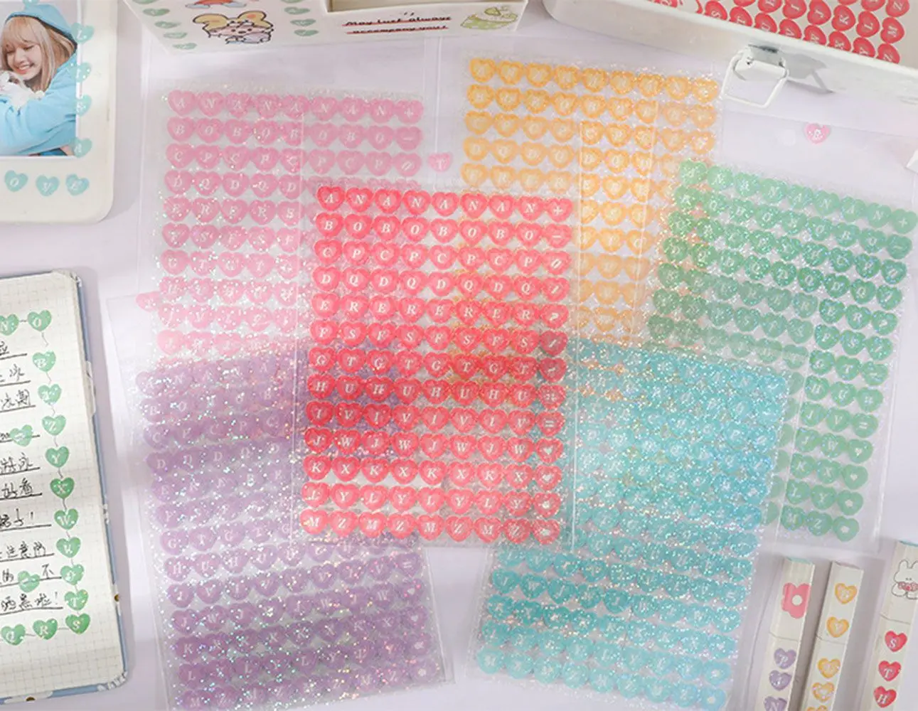 

Серия символов любви, лазерные красочные наклейки для украшения справочника, милый журнал, канцелярские принадлежности, ручная учетная зап...