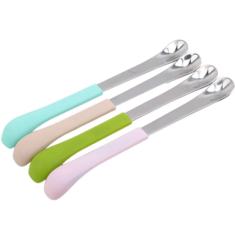 

Baby Spoon Two Straight Head Feeding Training Cutlery Dishes Tableware Infant Children Kids Safe Feeder Learning Supplies